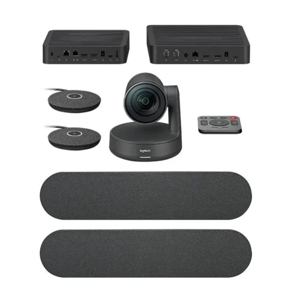 Logitech Rally Plus UHD 4K Conference Camera System with Dual-Speakers and Mic Pods Set