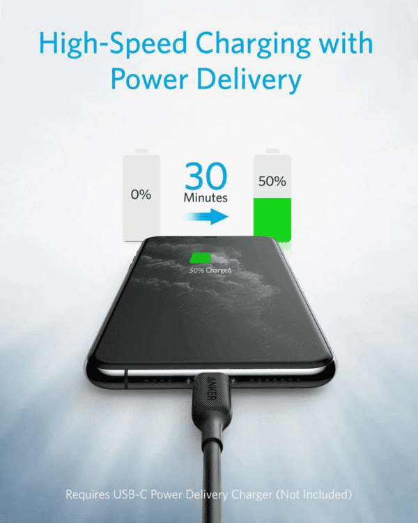 Anker A8833H11 PowerLine III USB-C to Lightning Cable (1.8m/6ft) - Image 3